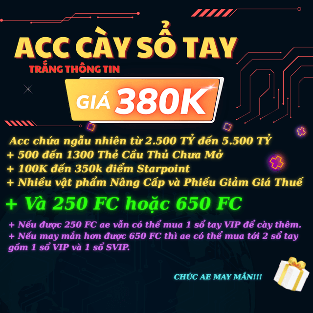 Acc Cày Sổ Tay 380K