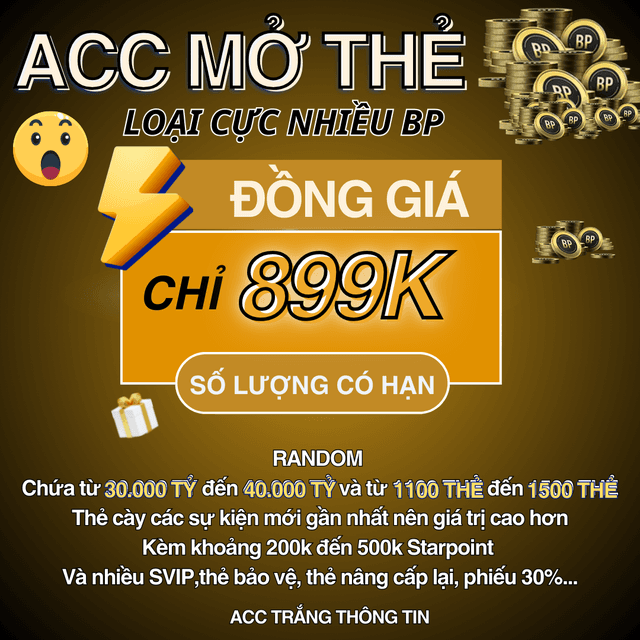 Acc Mở Thẻ 899K