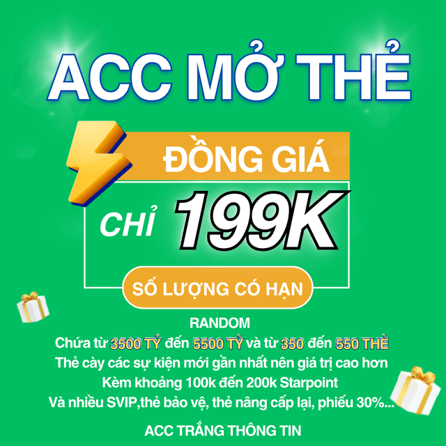 Acc Mở Thẻ 199K