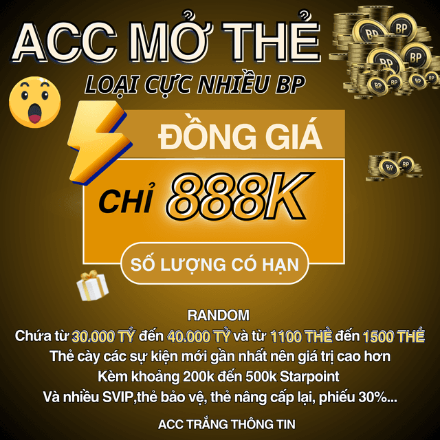 Acc Mở Thẻ 888K