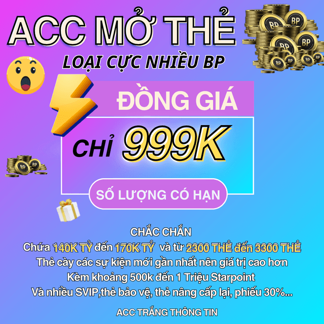 Acc Mở Thẻ 999K