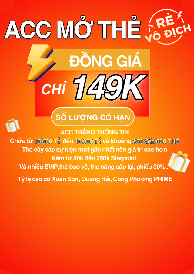 Acc Mở Thẻ 149K