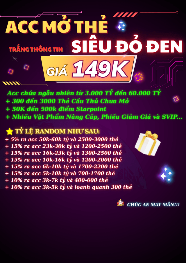 Acc Mở Thẻ Siêu ĐỎ ĐEN