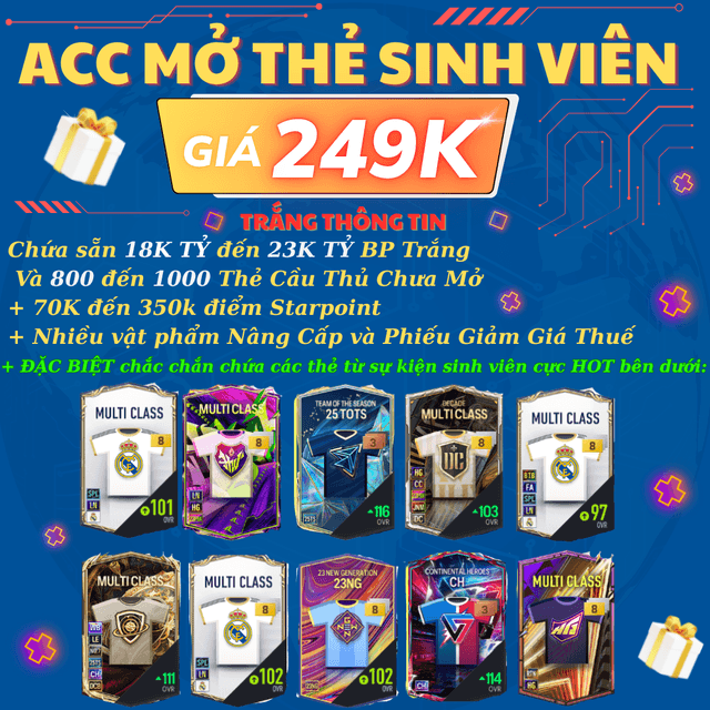 Acc Mở Thẻ Sinh Viên 249K