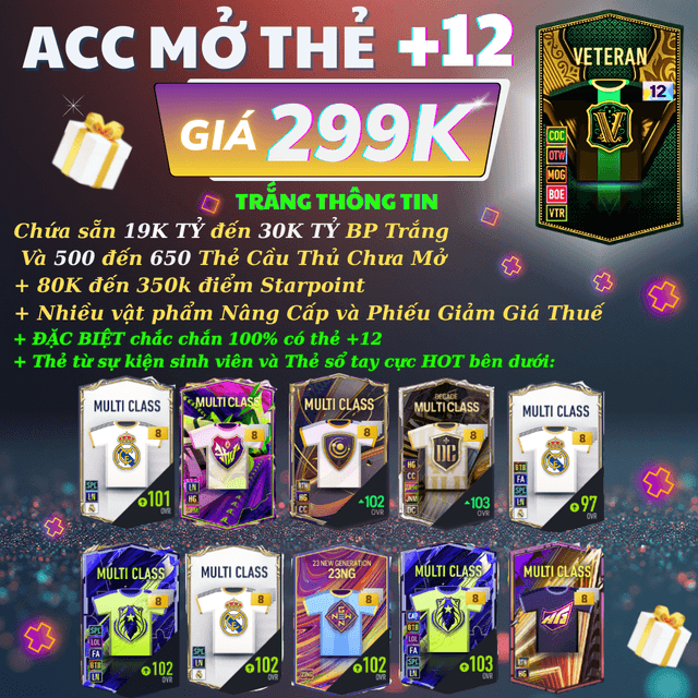 Acc Mở Thẻ +12 Siêu Ngon