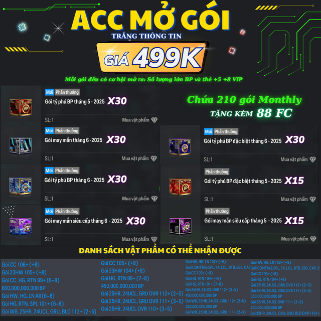 Acc Mở Gói 499K